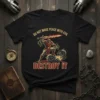 Warrior battling a snake with a flaming sword, text "DO NOT MAKE PEACE WITH EVIL DESTROY IT" on black t-shirt