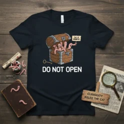 DO NOT OPEN CAN OF WORMS eye-catching graphic design printed on comfortable cotton t-shirt