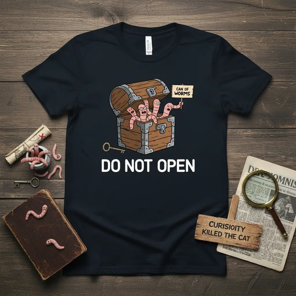 Do Not Open Can of Worms T-Shirt Funny Humorous Gift
