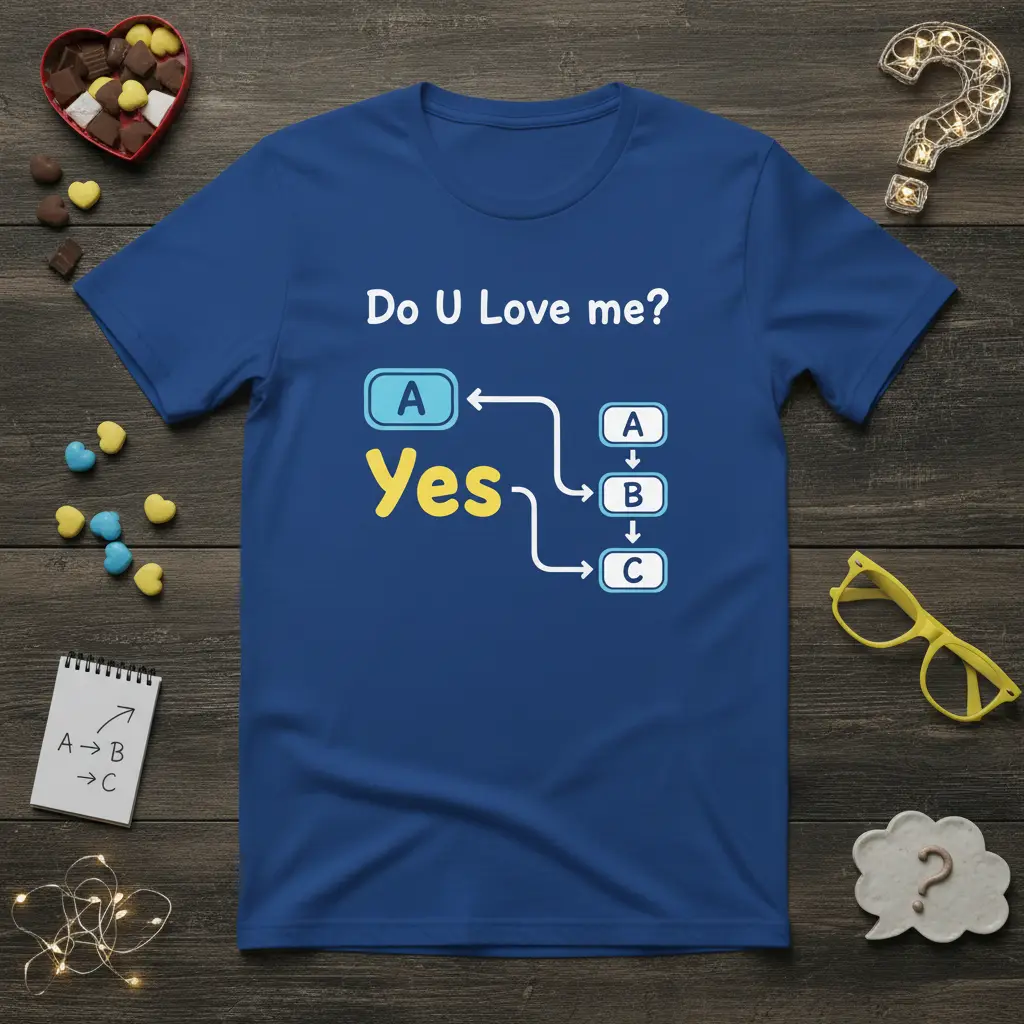 Do U Love Me Yes Flowchart Funny Relationship Tee