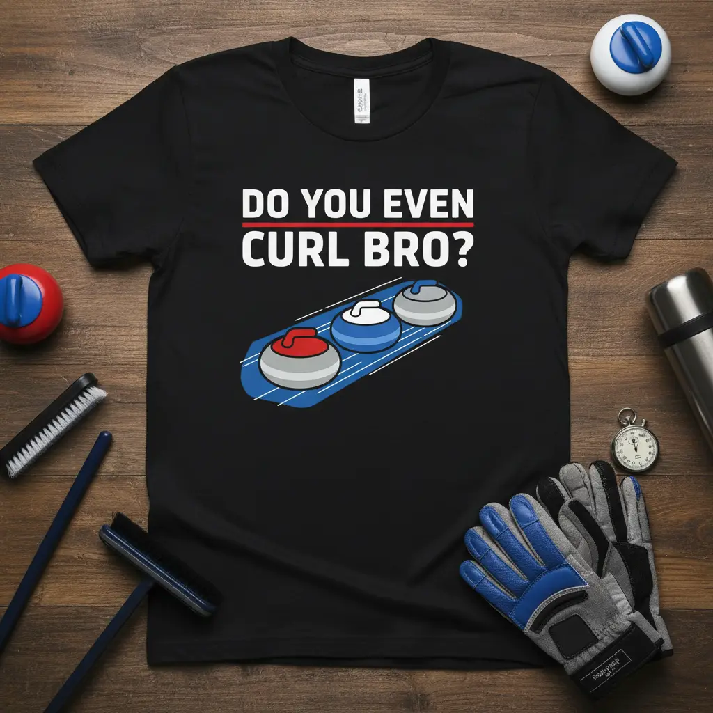 Do You Even Curl Bro? Funny Curling T-Shirt for Athletes