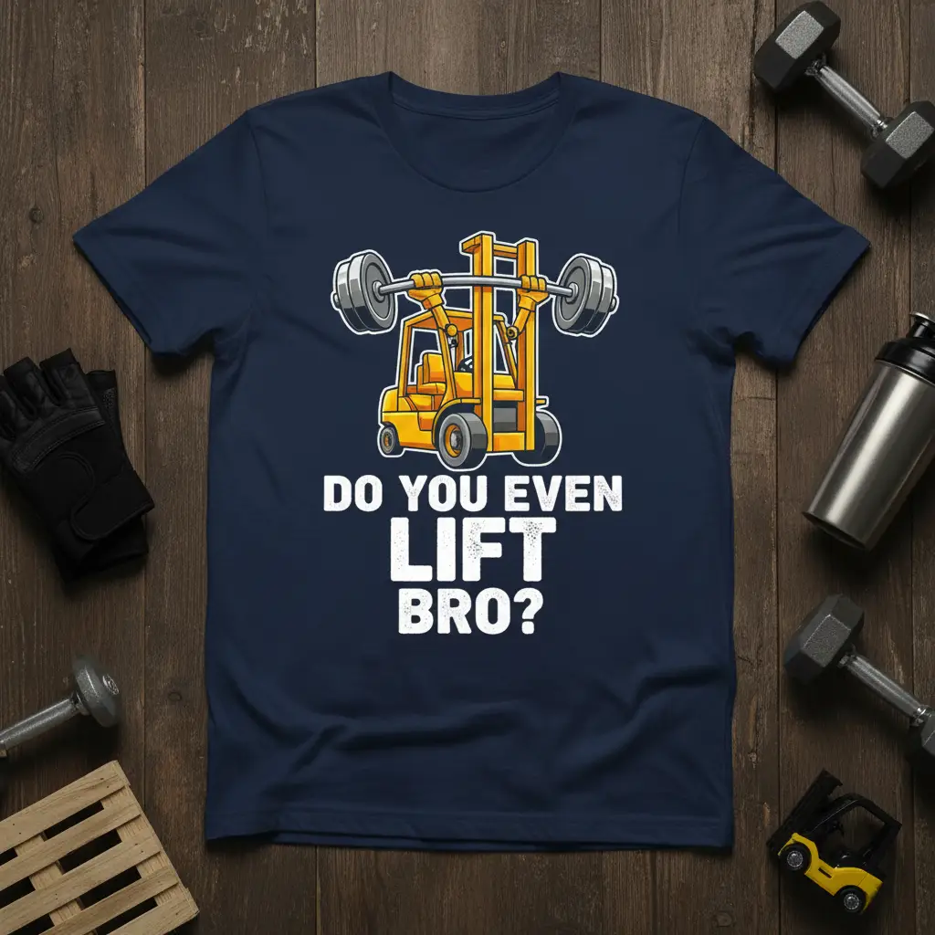 Do You Even Lift Bro? Forklift Gym Humor T-Shirt