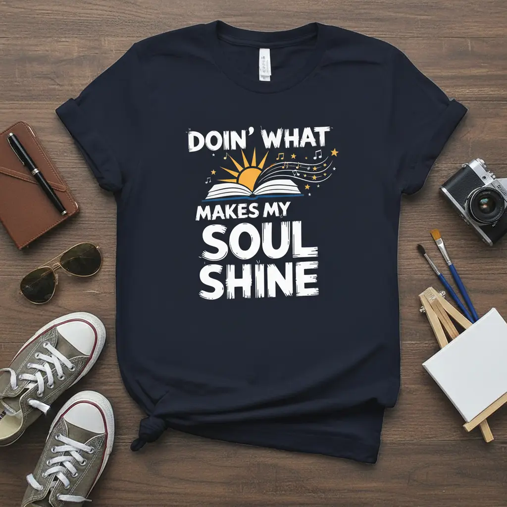 Doin’ What Makes My Soul Shine Book Lover T-Shirt