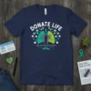 DONATE LIFE BE AN ORGAN DONOR t-shirt design with illustrated lungs and a medical ribbon