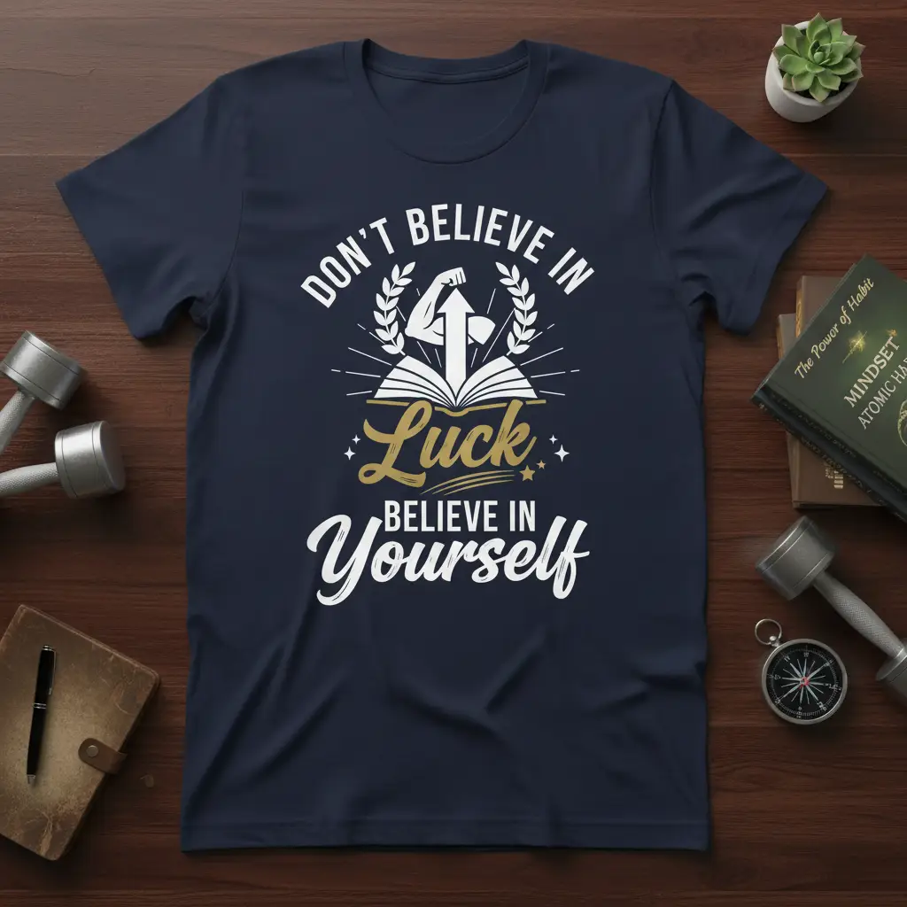 Don’t Believe in Luck Believe in Yourself Motivational Tee