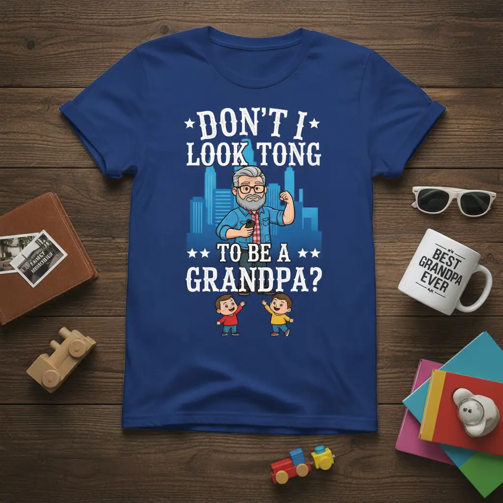 Don’t I Look Tong to Be a Grandpa? Funny Grandfather T-Shirt