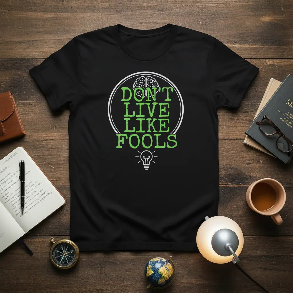 Don’t Live Like Fools T-Shirt Smart Thinking Motivational Quote