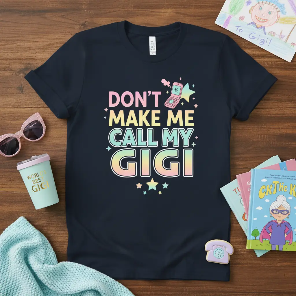 Don’t Make Me Call My Gigi T-Shirt Adorable Gift for Grandmas