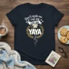 Don't make me call my call my YAYA t-shirt design with vintage phone graphic and laurel wreath