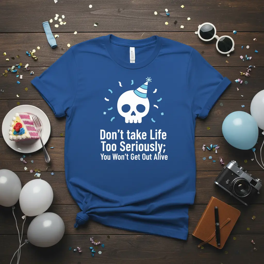 Don’t Take Life Too Seriously Skull Tee Funny Birthday Gift