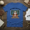 Don't Worry I Have A Plan bulldog t-shirt with a cool dog in handcuffs and math equations on a blackboard