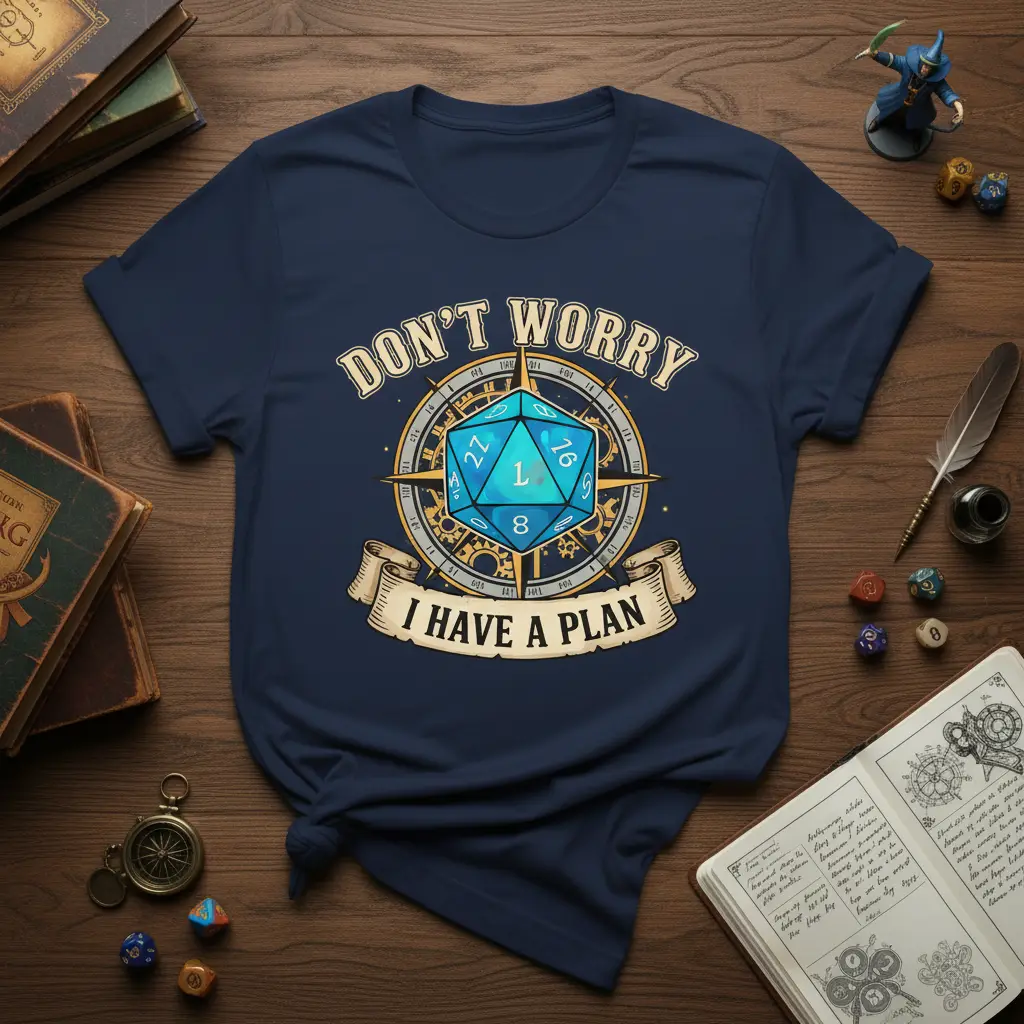 Don’t Worry I Have a Plan Dice T-Shirt for Gamers