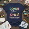 Donut Stress Just Do Your Best t-shirt with cute donut, books, and pencil graphics. Motivational quote for students