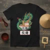 Dragon Eating Ramen creative graphic design printed on comfortable cotton t-shirt