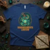 Dragon's Breath Lantern T-Shirt design featuring a green dragon holding a glowing lantern, with text below