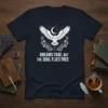 Dreams Fade, But The Soul Flies Free quote on a navy t-shirt with an owl graphic and celestial elements