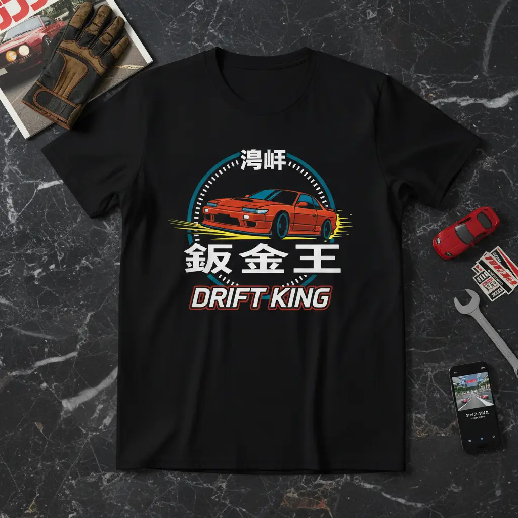 Drift King Jdm Car Enthusiast T-Shirt Japanese Racing Fan Gift