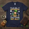 Drink Like A Murphy OR Don't Drink AT ALL St Patrick's Day t-shirt with leprechaun graphic and shamrocks