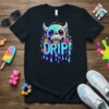 DRIP! Skull Monster T-Shirt with colorful graffiti-style lettering and a monstrous skull graphic