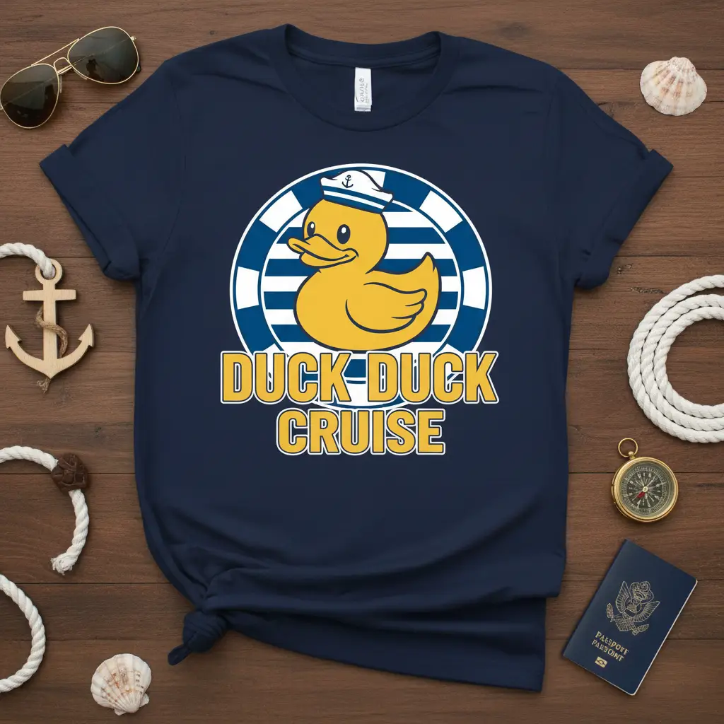 Duck Duck Cruise T-Shirt Funny Vacation Boat Trip Gift