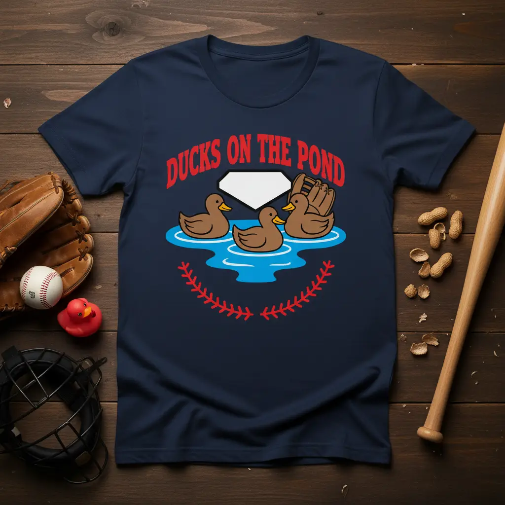 Ducks on the Pond Baseball T-Shirt Funny Sports Fan Gift