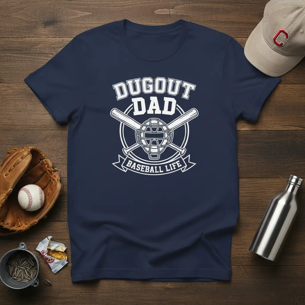 Dugout Dad Baseball Life T-Shirt Perfect Gift for Baseball Dads
