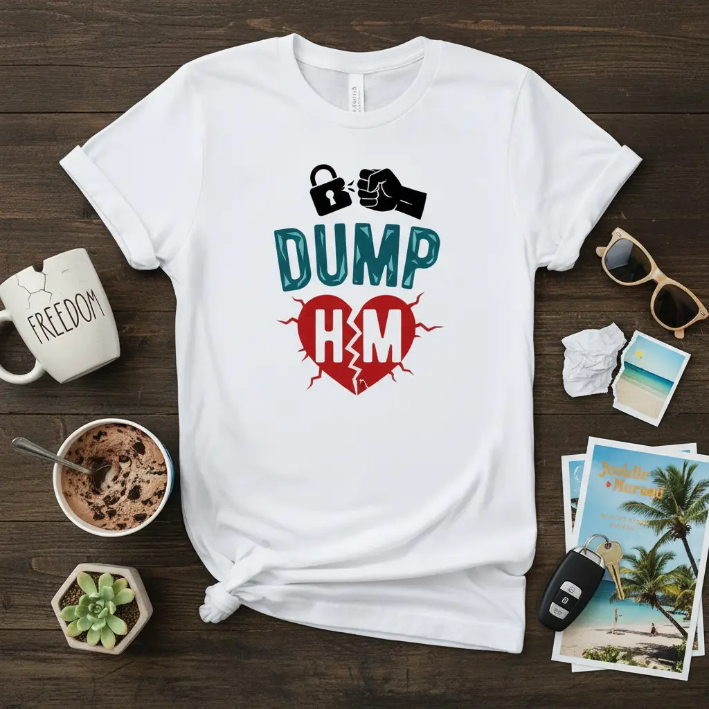 Dump Him Breakup Heart T-Shirt Funny Empowerment Gift
