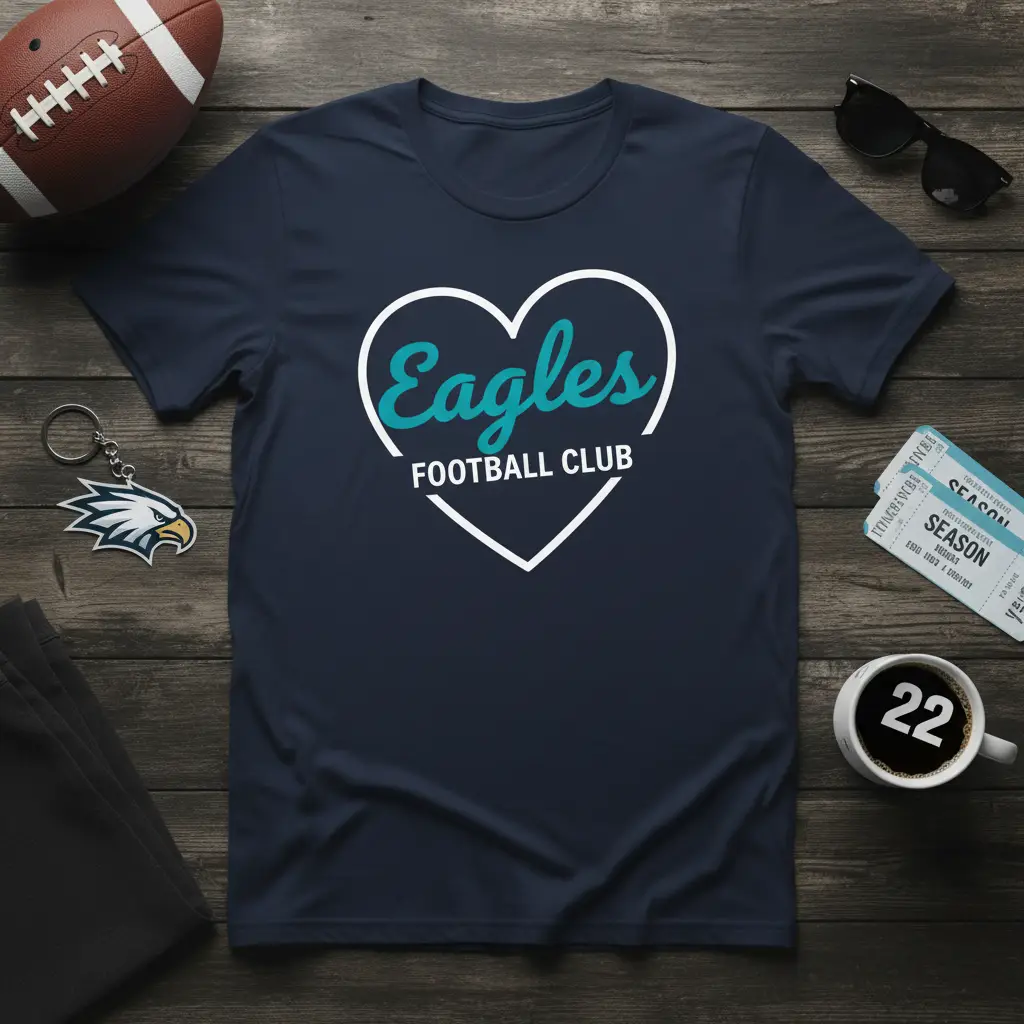 Eagles Football Club Heart T-Shirt Fan Apparel Gift
