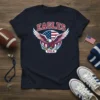 EAGLES USA patriotic t-shirt with an American eagle and US flag graphic, featuring bold red, white, and blue colors