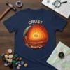 Earth Layers Diagram T-Shirt showing inner core, outer core, mantle, and crust sections of the planet
