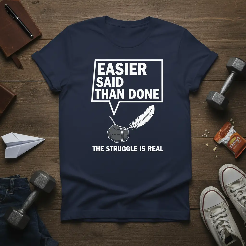 Easier Said Than Done the Struggle Is Real T-Shirt
