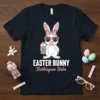 EASTER BUNNY Bubblegum Babe T-Shirt with a cartoon bunny holding a gumball machine, wearing heart sunglasses and pink bow