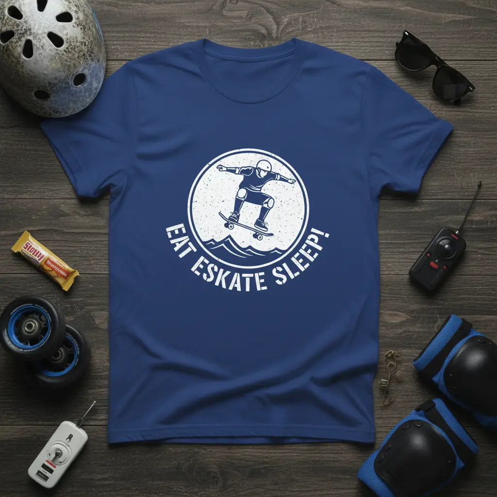 Eat Eskate Sleep! Skateboarder Graphic Tee Fun Gift Idea