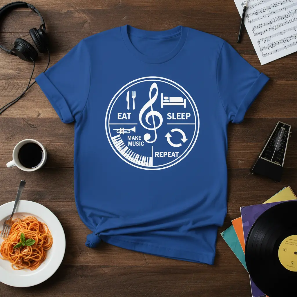 Eat Make Music Sleep Repeat T-Shirt for Musicians