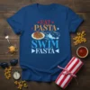 Eat Pasta Swim Fasta t-shirt design with pasta and swimmer graphic