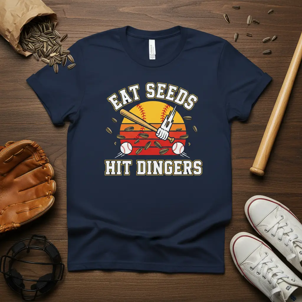 Eat Seeds Hit Dingers Baseball T-Shirt Funny Fan Gift