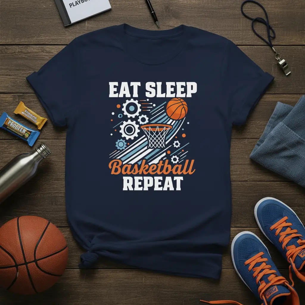 Eat Sleep Basketball Repeat T-Shirt Sports Fan Gift