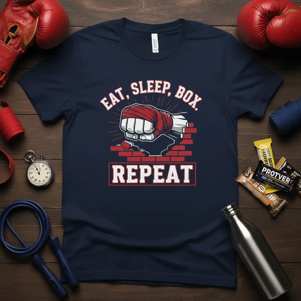 Eat Sleep Box Repeat Boxing T-Shirt for Fighters