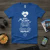 Eat Sleep Game Repeat gamer quote t-shirt with pixel heart, controller, and eye graphic