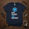 Eat Sleep GM Repeat creative graphic design printed on comfortable cotton t-shirt