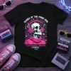 Black t-shirt with "Echoes of the Cyber Soul Synthwave Dreams Loading... 1988" text, skull wearing headphones, and retro neon graphics