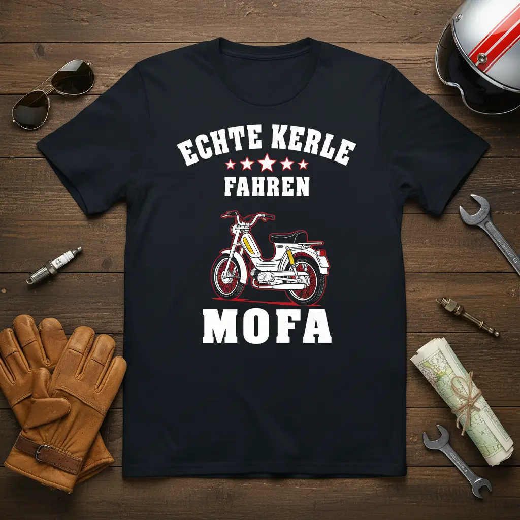 Echte Kerle Fahren Mofa T-Shirt Vintage Moped Rider Gift