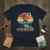 Sasquatch wearing eclipse glasses holding cookies for Eclipse Watch 2024 Total Solar Cookie Devour Hour design