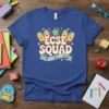 ECSE SQUAD t-shirt with cute books, globe, and school buses design, perfect for early childhood educators