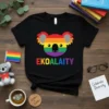 Rainbow koala graphic with "EKOALITY" text in pride colors, representing LGBTQ+ support and diversity