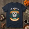 El Abuelo Más Chingón t-shirt design featuring a Sugar Skull wearing a sombrero and the text "El Abuelo Más Chingón"