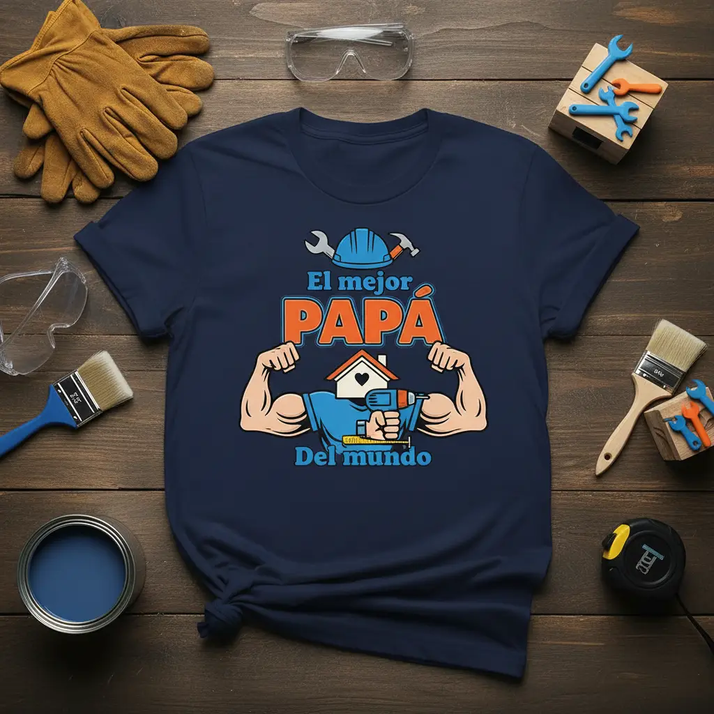 El Mejor Papa Del Mundo T-Shirt Best Dad Gift Idea