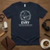 Elijah Music Restorative Yoga t-shirt with quote "Because all poses are not created equal" and yoga musician graphic