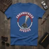Endangered Species t-shirt design featuring a manual gear shifter graphic and text