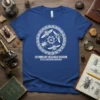 Entomology Research Division Beetle Identification Unit text on a blue t-shirt with a circular beetle graphic